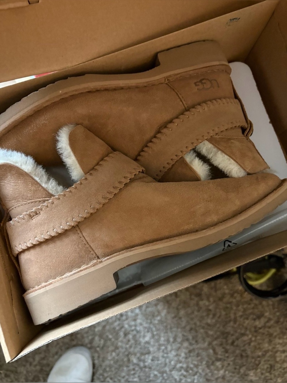 UGG Mckay Chestnut Suede Shearling Slip-On Slippers